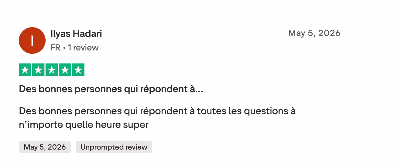 Avis Trustpilot Ilyas Hadari