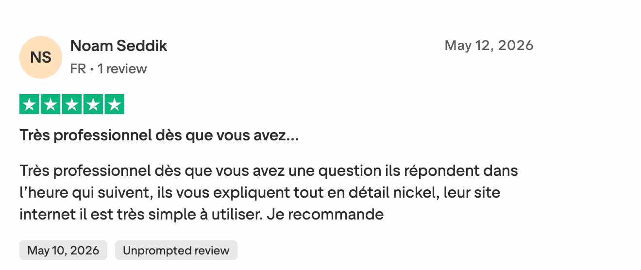 Avis Trustpilot Noam Seddik