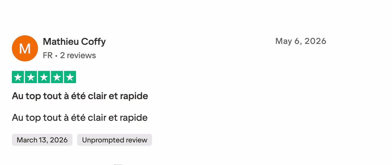 Avis Trustpilot Mathieu Coffy