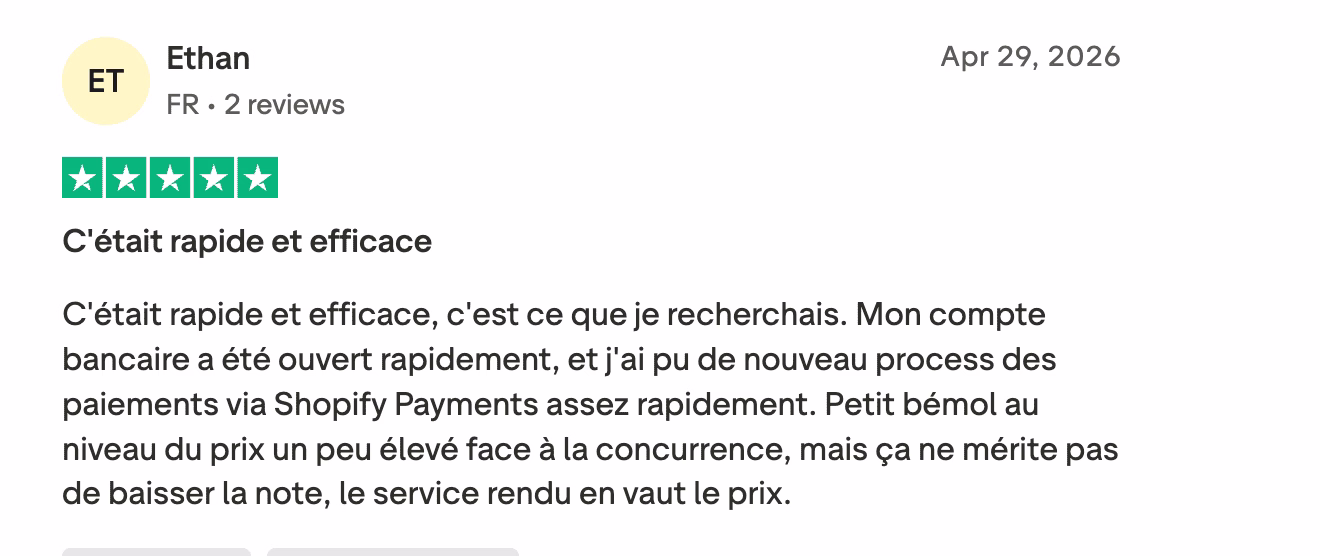 Avis Trustpilot Ethan